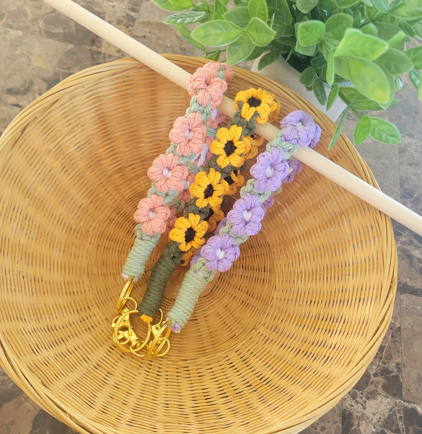 Porte-clé fleur